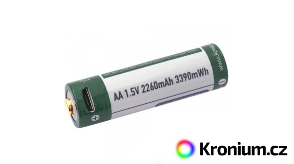 Dobíjecí USB AA baterie Keeppower 2260 mAh